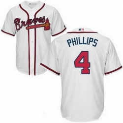 Men's Nike Atlanta Braves #4 Brandon Phillips White Cool Base Jersey