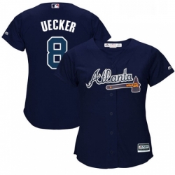 Womens Majestic Atlanta Braves 8 Bob Uecker Authentic Blue Alternate Road Cool Base MLB Jersey