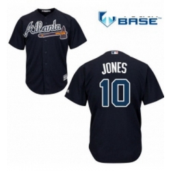 Youth Majestic Atlanta Braves 10 Chipper Jones Replica Blue Alternate Road Cool Base MLB Jersey