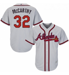 Youth Majestic Atlanta Braves 32 Brandon McCarthy Replica Grey Road Cool Base MLB Jersey 