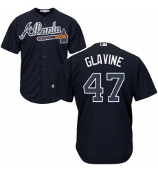 Youth Majestic Atlanta Braves 47 Tom Glavine Replica Blue Alternate Road Cool Base MLB Jersey