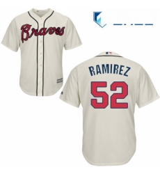 Youth Majestic Atlanta Braves 52 Jose Ramirez Replica Cream Alternate 2 Cool Base MLB Jersey 