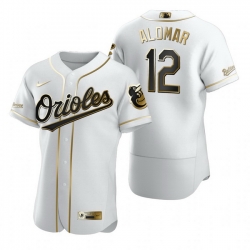 Baltimore Orioles 12 Roberto Alomar White Nike Mens Authentic Golden Edition MLB Jersey