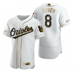 Baltimore Orioles 8 Cal Ripken Jr White Nike Mens Authentic Golden Edition MLB Jersey