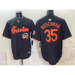 Men Baltimore Orioles  35 Adley Rutschman Black With Patch Vapor Premier Limited Stitched Baseball Jersey