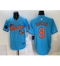 Men Baltimore Orioles  8 Cal Ripken Jr  Blue With Patch Vapor Premier Limited Stitched Baseball Jersey