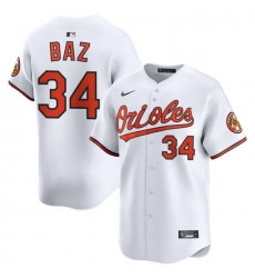 Men Baltimore Orioles Nike Home Limited Jersey White Baz Shane 34