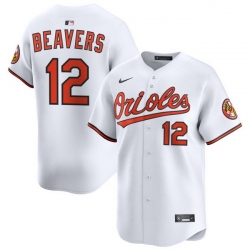 Men Baltimore Orioles Nike Home Limited Jersey White Beavers Dylan 12