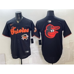Men Baltimore Orioles Team Big Logo Black With Patch Vapor Premier Limited Stitched Baseball Jersey
