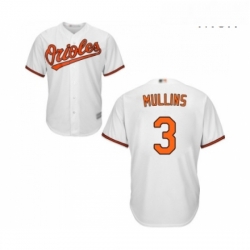 Mens Baltimore Orioles 3 Cedric Mullins Replica White Home Cool Base Baseball Jersey 