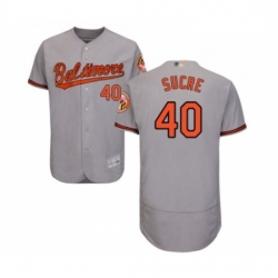 Mens Baltimore Orioles 40 Jesus Sucre Grey Road Flex Base Authentic Collection Baseball Jersey