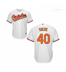 Mens Baltimore Orioles 40 Jesus Sucre Replica White Home Cool Base Baseball Jersey 