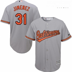 Mens Majestic Baltimore Orioles 31 Ubaldo Jimenez Replica Grey Road Cool Base MLB Jersey