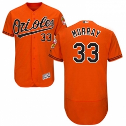 Mens Majestic Baltimore Orioles 33 Eddie Murray Orange Alternate Flex Base Authentic Collection MLB Jersey 