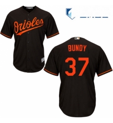 Mens Majestic Baltimore Orioles 37 Dylan Bundy Replica Black Alternate Cool Base MLB Jersey