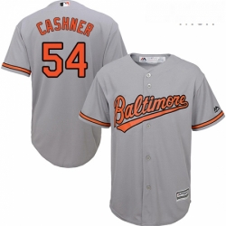 Mens Majestic Baltimore Orioles 54 Andrew Cashner Replica Grey Road Cool Base MLB Jersey 