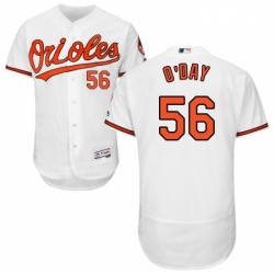 Mens Majestic Baltimore Orioles 56 Darren ODay White Home Flex Base Authentic Collection MLB Jersey