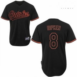 Mens Majestic Baltimore Orioles 8 Cal Ripken Replica Black Fashion MLB Jersey