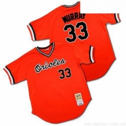 Mens Mitchell and Ness Baltimore Orioles 33 Eddie Murray Authentic Orange Throwback MLB Jersey