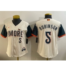 Women Baltimore Orioles  5 Brooks Robinson Natural 2026 City Connect Stadium Stitched Baseball Jersey