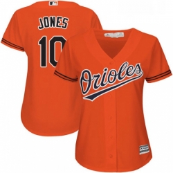 Womens Majestic Baltimore Orioles 10 Adam Jones Replica Orange Alternate Cool Base MLB Jersey