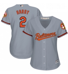 Womens Majestic Baltimore Orioles 2 JJ Hardy Replica Grey Road Cool Base MLB Jersey