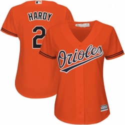 Womens Majestic Baltimore Orioles 2 JJ Hardy Replica Orange Alternate Cool Base MLB Jersey