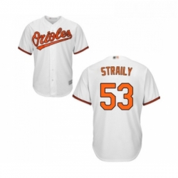 Youth Baltimore Orioles 53 Dan Straily Replica White Home Cool Base Baseball Jersey 