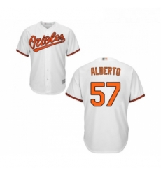 Youth Baltimore Orioles 57 Hanser Alberto Replica White Home Cool Base Baseball Jersey 