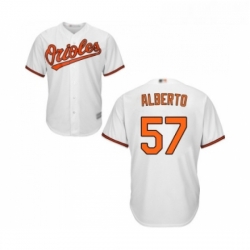 Youth Baltimore Orioles 57 Hanser Alberto Replica White Home Cool Base Baseball Jersey 