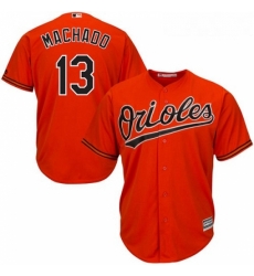 Youth Majestic Baltimore Orioles 13 Manny Machado Authentic Orange Alternate Cool Base MLB Jersey