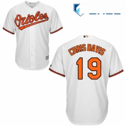 Youth Majestic Baltimore Orioles 19 Chris Davis Replica White Home Cool Base MLB Jersey