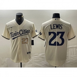 MLB Twins 23 Lewis Cream Nike Cool Base Men Jersey