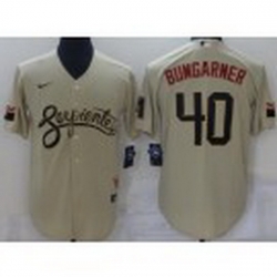 Men Arizona Diamondback 40 Madison Bumgarner Gold 2021 City Connect Stitched MLB Cool Base Nike Jersey