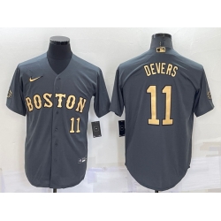 Men Boston Red Sox 11 Rafael Devers 2022 All Star Charcoal Cool Base Stitched Jersey