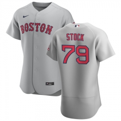 Men Boston Red Sox 79 Robert Stock Men Nike Gray Road 2020 Flex Base Team MLB Jersey