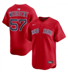 Men Boston Red Sox Nike Home Limited Jersey Red Weissert Greg 57