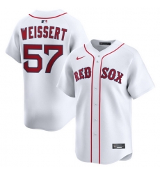 Men Boston Red Sox Nike Home Limited Jersey White Weissert Greg 57