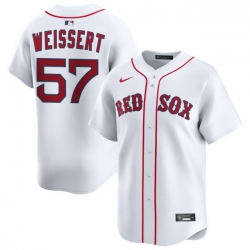 Men Boston Red Sox Nike Home Limited Jersey White Weissert Greg 57