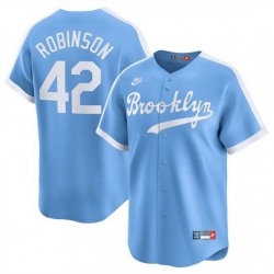 Men Brooklyn Dodgers 42 Jackie Robinson Blue Throwback Cooperstown Collection Limited Stitched Baseball Jersey