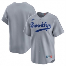 Men Brooklyn Dodgers Blank Grey Throwback Cooperstown Collection Limited Stitched Baseball Jersey