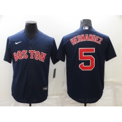 Men Men Boston Red Sox 5 Enrique Hernandez Navy Cool Base Jersey