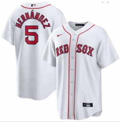 Men Men Boston Red Sox 5 Enrique Hernandez White Cool Base Jersey