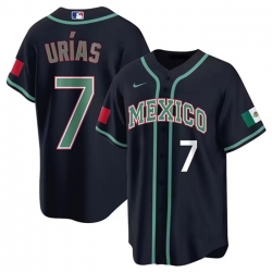 Men Mexico Baseball 7 Julio Ur EDas 2023 Black World Baseball Classic Stitched Jersey