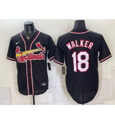 Men St  Louis Cardinals  18 Jordan Walker 2026 Fashion Replica Black Out Stitched Baseball Jersey