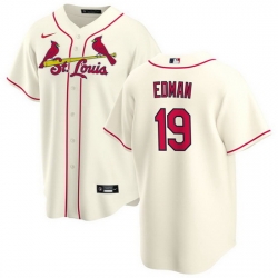 Men St  Louis Cardinals 19 Tommy Edman Cream Cool Base Stitched Jersey