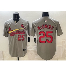Men St  Louis Cardinals  25 Mark McGwire Grey Alternate Limited Stitched Baseball Jersey