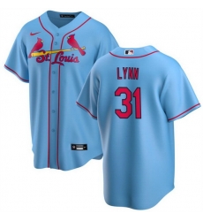 Men St  Louis Cardinals 31 Lance Lynn Blue Cool Base Stitched Baseball Jersey