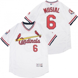 Men St.Louis Cardinals 6 Stan Musial White Flexbase Jersey