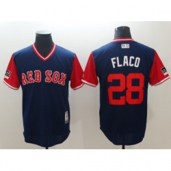 Men's Boston Red Sox #28 J.D. Martinez Flaco Navy Players Weekend Team Jersey